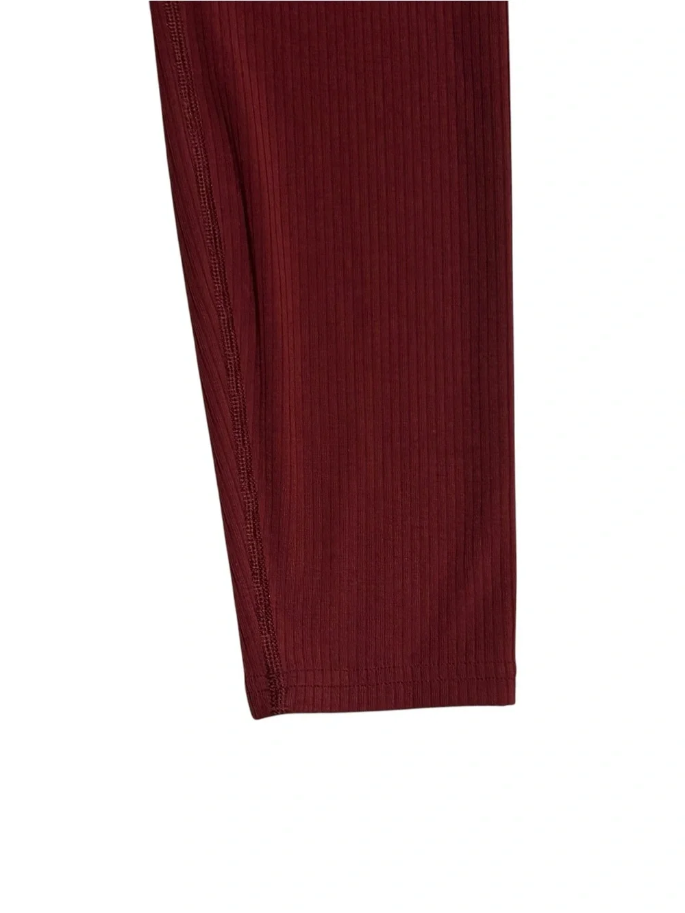 Alo Yoga Blissful Leggings Ribbed High Waist 7/8 Women’s Size Small In Red